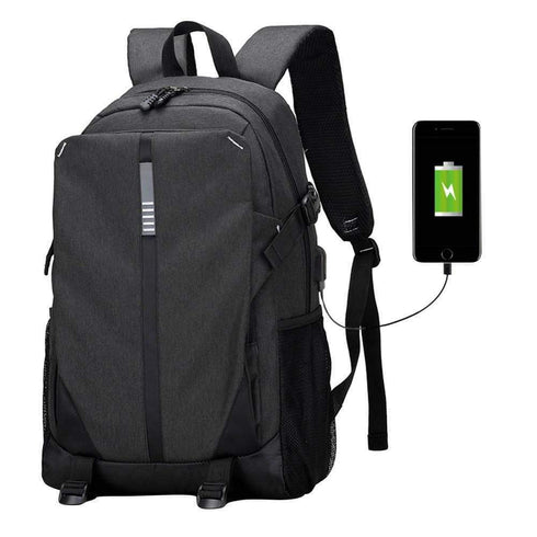 AussieSuperStore Homeware Supplies Ultra Smart Tech2Go Laptop Bag anvas Backpack with USB Charging Port - Black Ultra Smart Tech2Go Laptop Bag Backpack with USB Charging Port Black ZMUSBBAGBLK